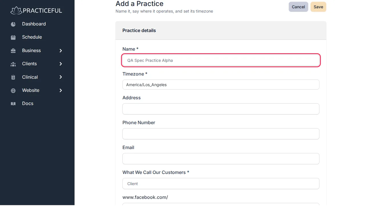Create a practice screen