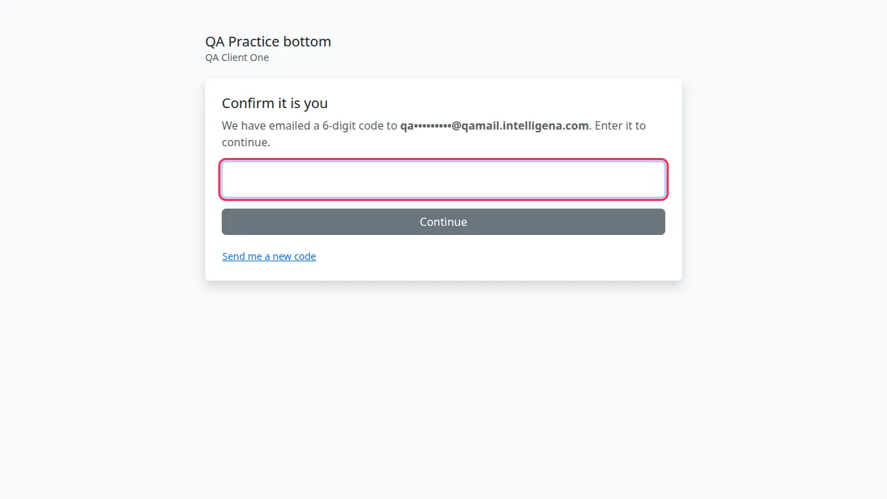 Confirm it is you screen